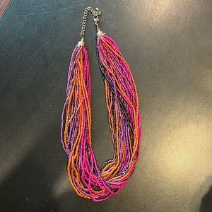 Brightly colored seed bead necklace